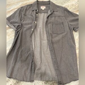 Mossimo men’s denim short sleeve camp shirt button down